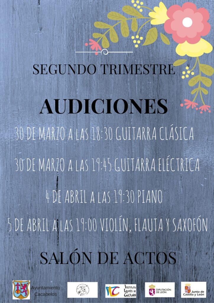 Cartel de audiciones de salón de actos