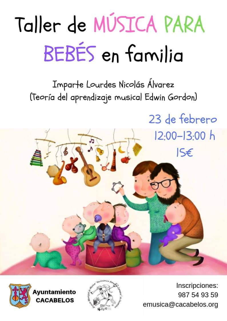 Cartel taller musica para bebes