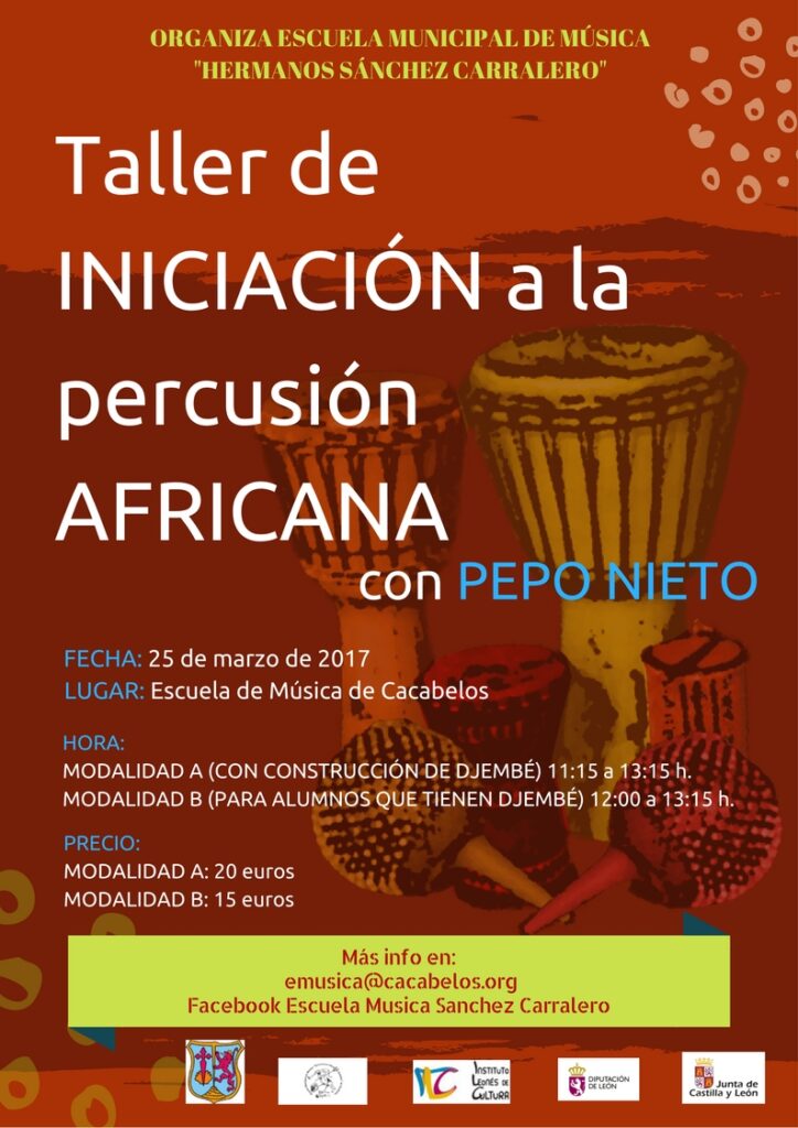 cartel talle iniciación a la percusión